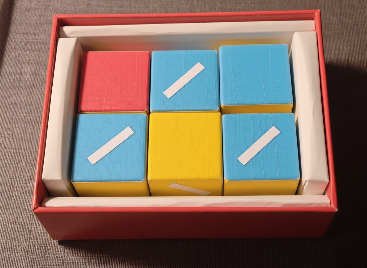 Colorful dice on a table