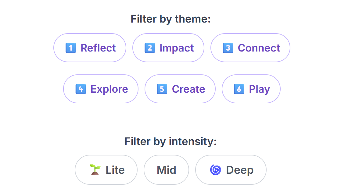 Filter Controls for Action Prompts